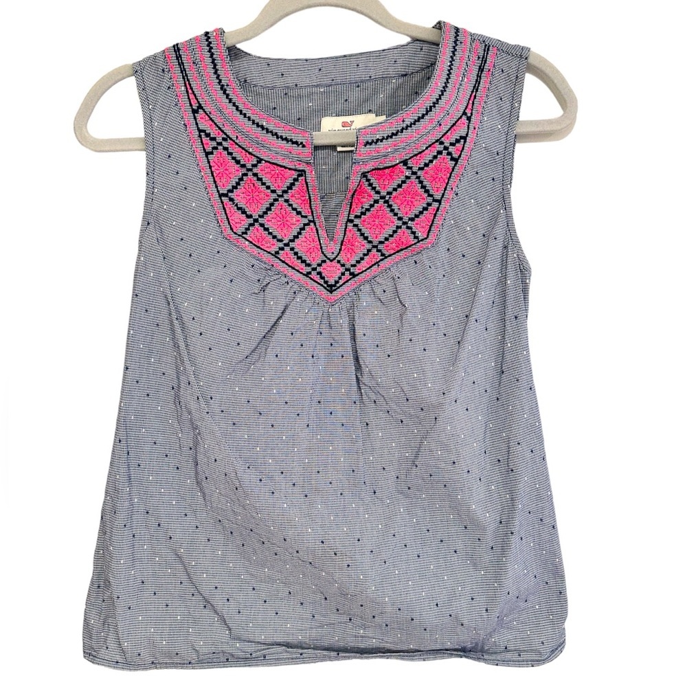 Vineyards Vines embroidered sleeveless top blouse women’s  size xs